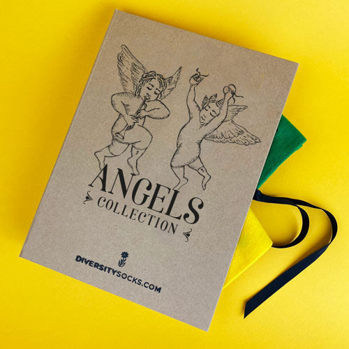 BOX with 4 colourful diversity socks - angels collection